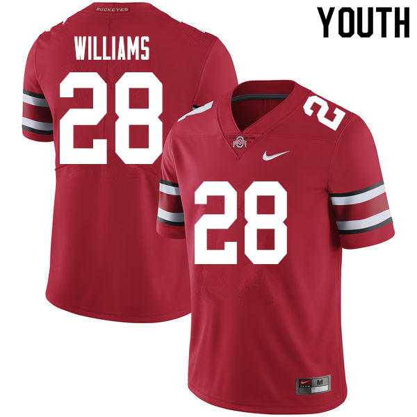 Ohio State Buckeyes Miyan Williams Youth #28 Red Authentic Stitched College Football Jersey